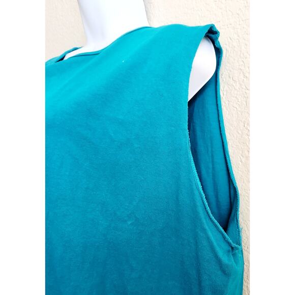 Just My Size Blue Sleeveless Round Neck Top 18W 20W Plus Lightweight Stretch - Picture 2 of 4